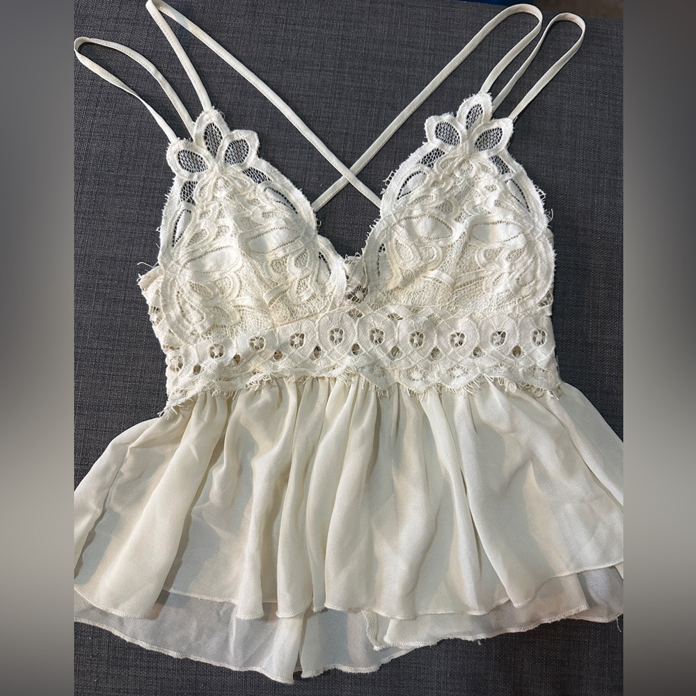 Elegant Lace and Chiffon Top